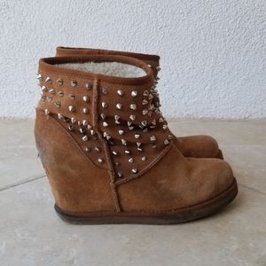 Zigi Girl Studded Shearling Wedge Boots